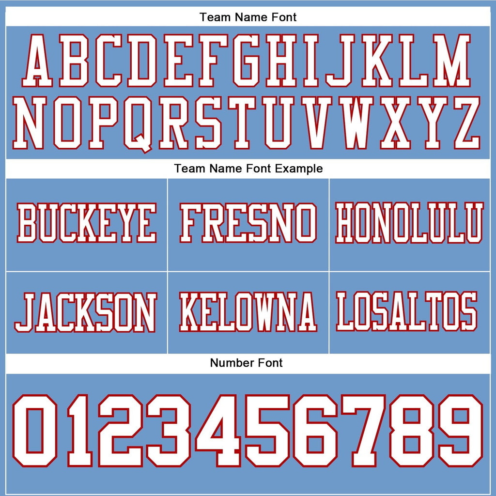 Custom Light Blue White-Red Authentic Football Jersey photo 4