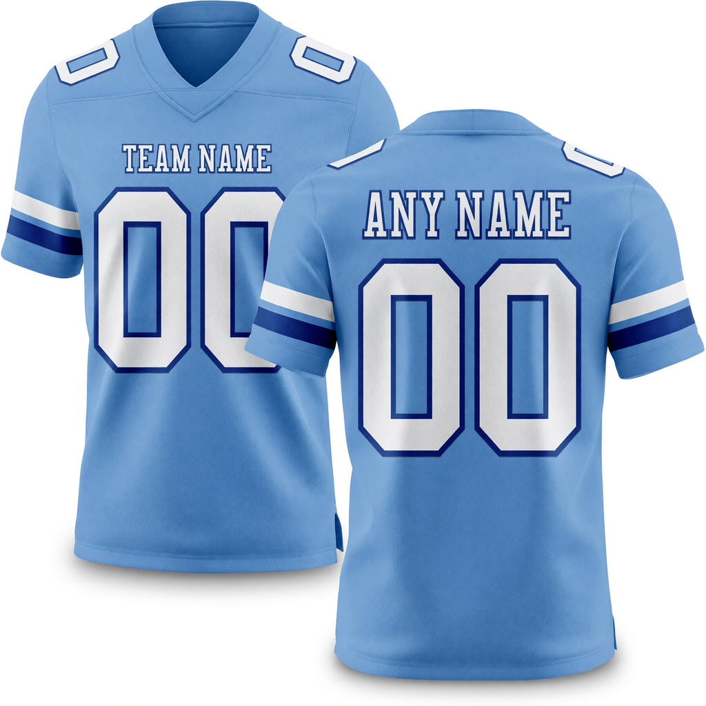 Custom Light Blue White-Royal Authentic Football Jersey