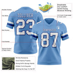 Custom Light Blue White-Royal Authentic Football Jersey photo 3