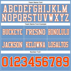 Custom Light Blue Orange-White Authentic Football Jersey photo 3