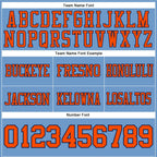 Custom Light Blue Orange-Navy Authentic Football Jersey photo 4