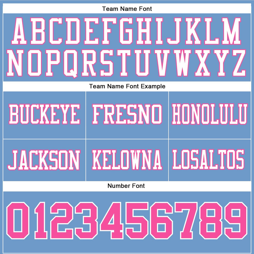 Custom Light Blue Pink-White Authentic Football Jersey photo 4