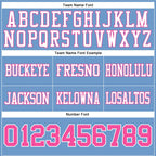 Custom Light Blue Pink-White Authentic Football Jersey photo 4