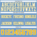 Custom Light Blue Gold-White Authentic Football Jersey photo 3