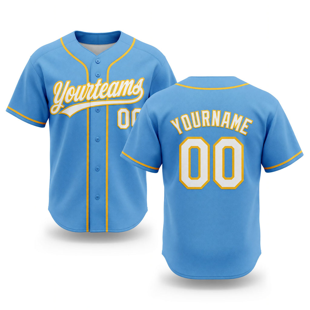 Custom Stitched Light Blue White-Yellow Baseball Pullover Sweatshirt Hoodie