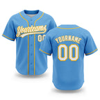 Custom Stitched Light Blue White-Yellow Baseball Pullover Sweatshirt Hoodie