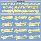 Custom Stitched Light Blue White-Yellow Baseball Pullover Sweatshirt Hoodie photo 2