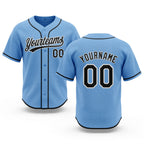 Custom Stitched Light Blue Black-White Baseball Pullover Sweatshirt Hoodie