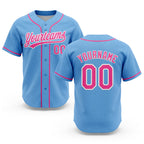 Custom Stitched Light Blue Pink-White Baseball Pullover Sweatshirt Hoodie