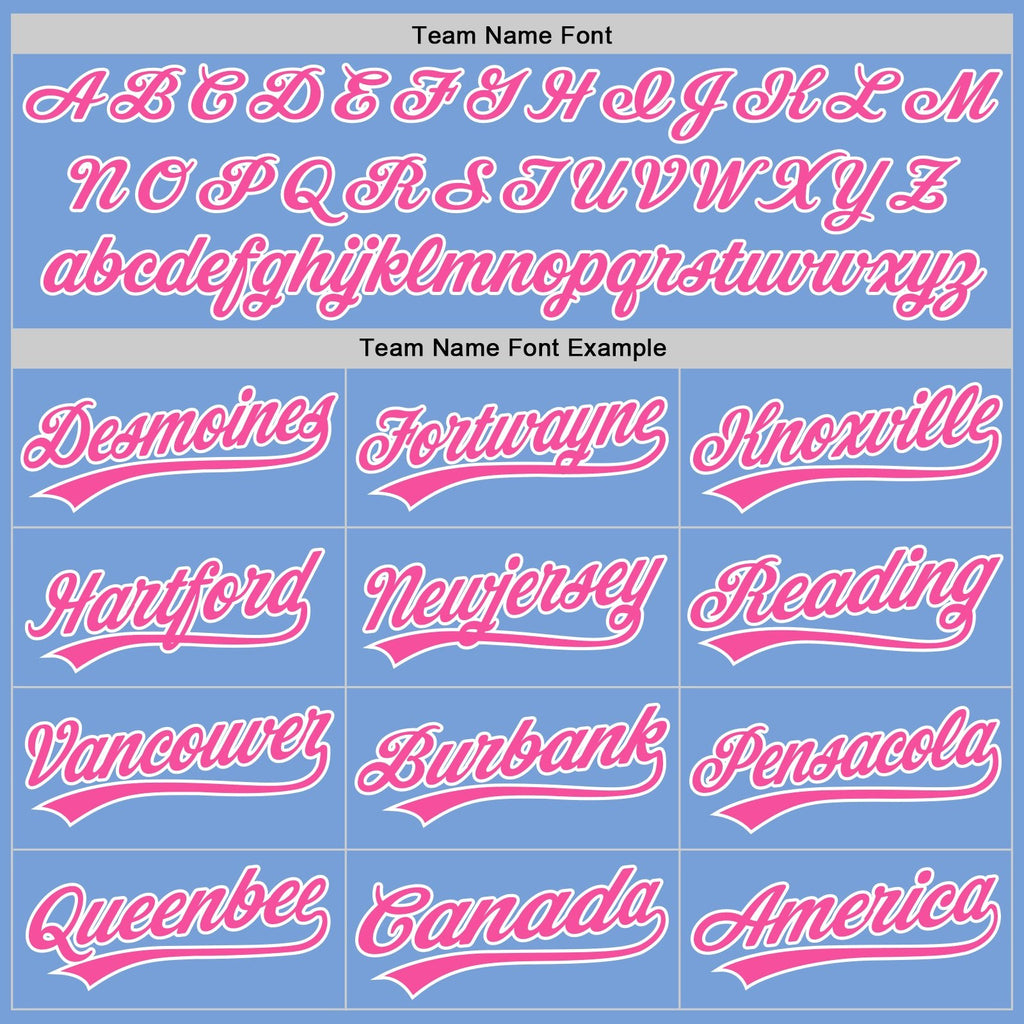 Custom Stitched Light Blue Pink-White Baseball Pullover Sweatshirt Hoodie photo 2