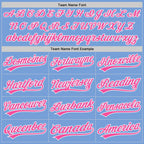 Custom Stitched Light Blue Pink-White Baseball Pullover Sweatshirt Hoodie photo 2