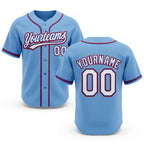 Custom Stitched Light Blue White Royal-Red Baseball Pullover Sweatshirt Hoodie