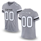 Custom Light Gray White-Black Mesh Authentic Football Jersey