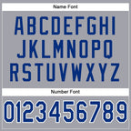 Custom Light Gray Royal-White Mesh Authentic Football Jersey photo 3