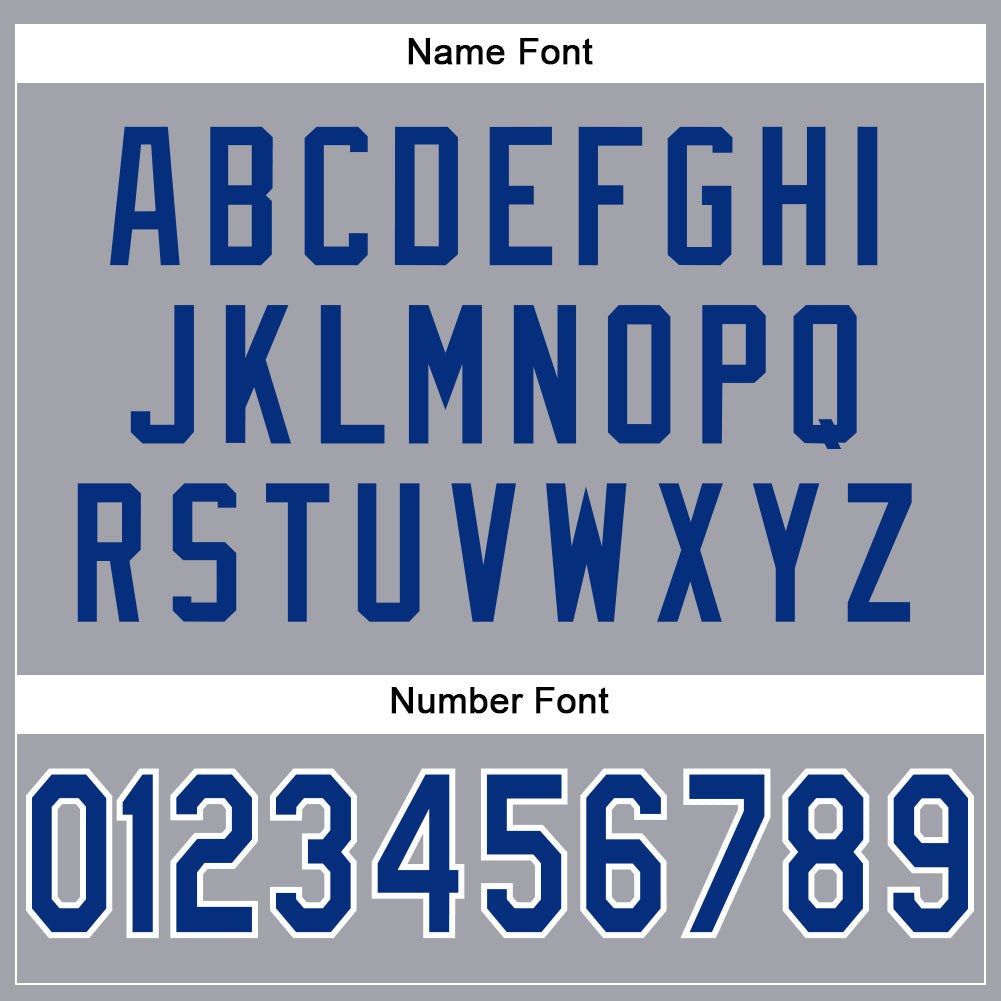 Custom Light Gray Royal-White Mesh Authentic Football Jersey photo 3
