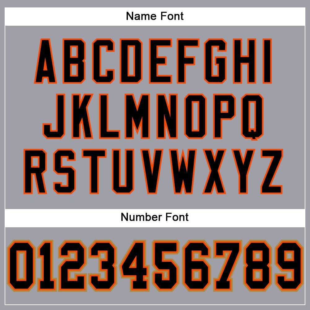 Custom Light Gray Black-Orange Mesh Authentic Football Jersey photo 3