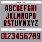 Custom Light Gray Black-Red Mesh Authentic Football Jersey photo 3