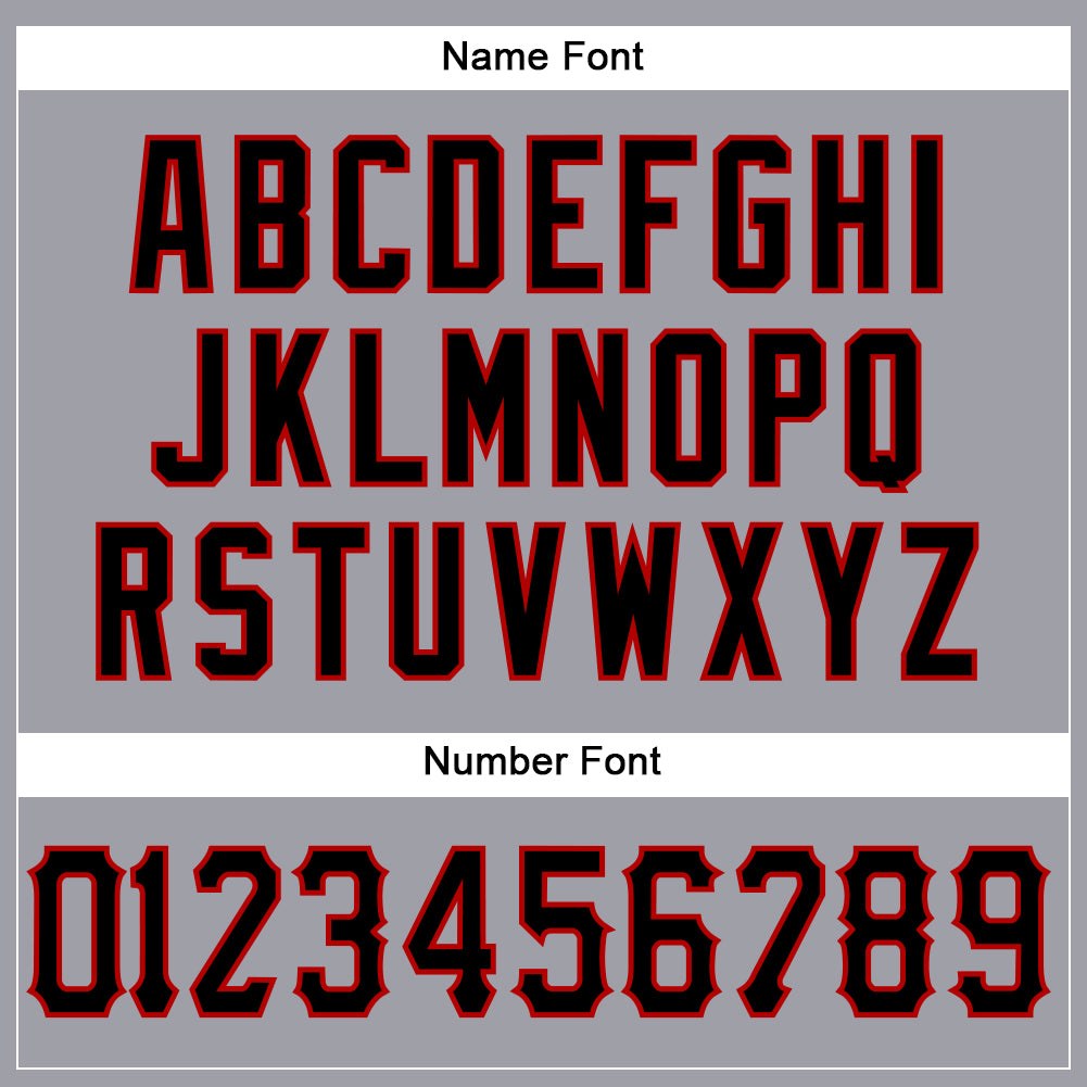 Custom Light Gray Black-Red Mesh Authentic Football Jersey photo 3
