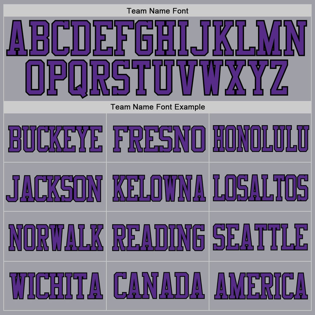 Custom Light Gray Purple-Black Mesh Authentic Football Jersey photo 2