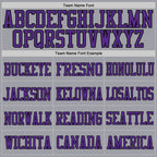 Custom Light Gray Purple-Black Mesh Authentic Football Jersey photo 2