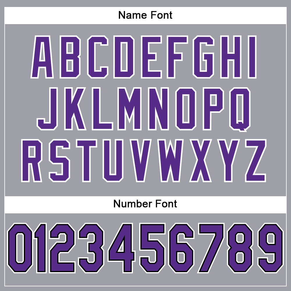 Custom Light Gray Purple-Black Mesh Authentic Football Jersey photo 3