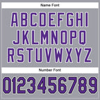 Custom Light Gray Purple-Black Mesh Authentic Football Jersey photo 3