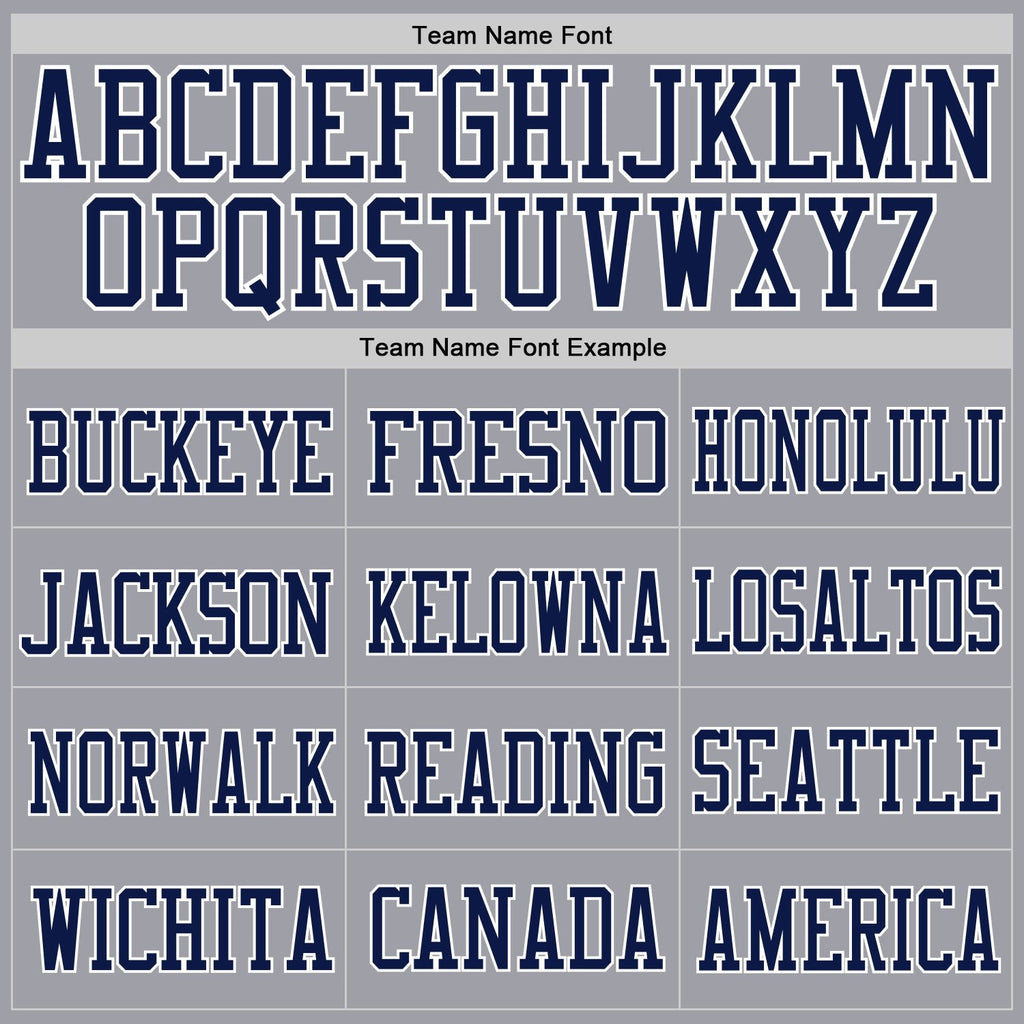 Custom Light Gray Navy-White Mesh Authentic Football Jersey photo 2