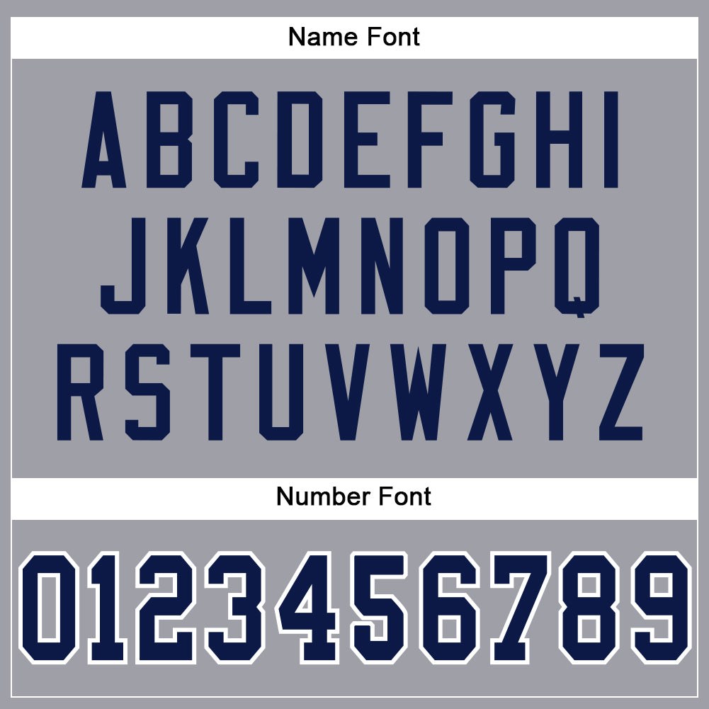 Custom Light Gray Navy-White Mesh Authentic Football Jersey photo 3