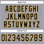 Custom Light Gray Black-Gold Mesh Authentic Football Jersey photo 3