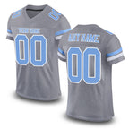 Custom Light Gray Light Blue-White Mesh Authentic Football Jersey