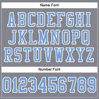 Custom Light Gray Light Blue-White Mesh Authentic Football Jersey photo 2
