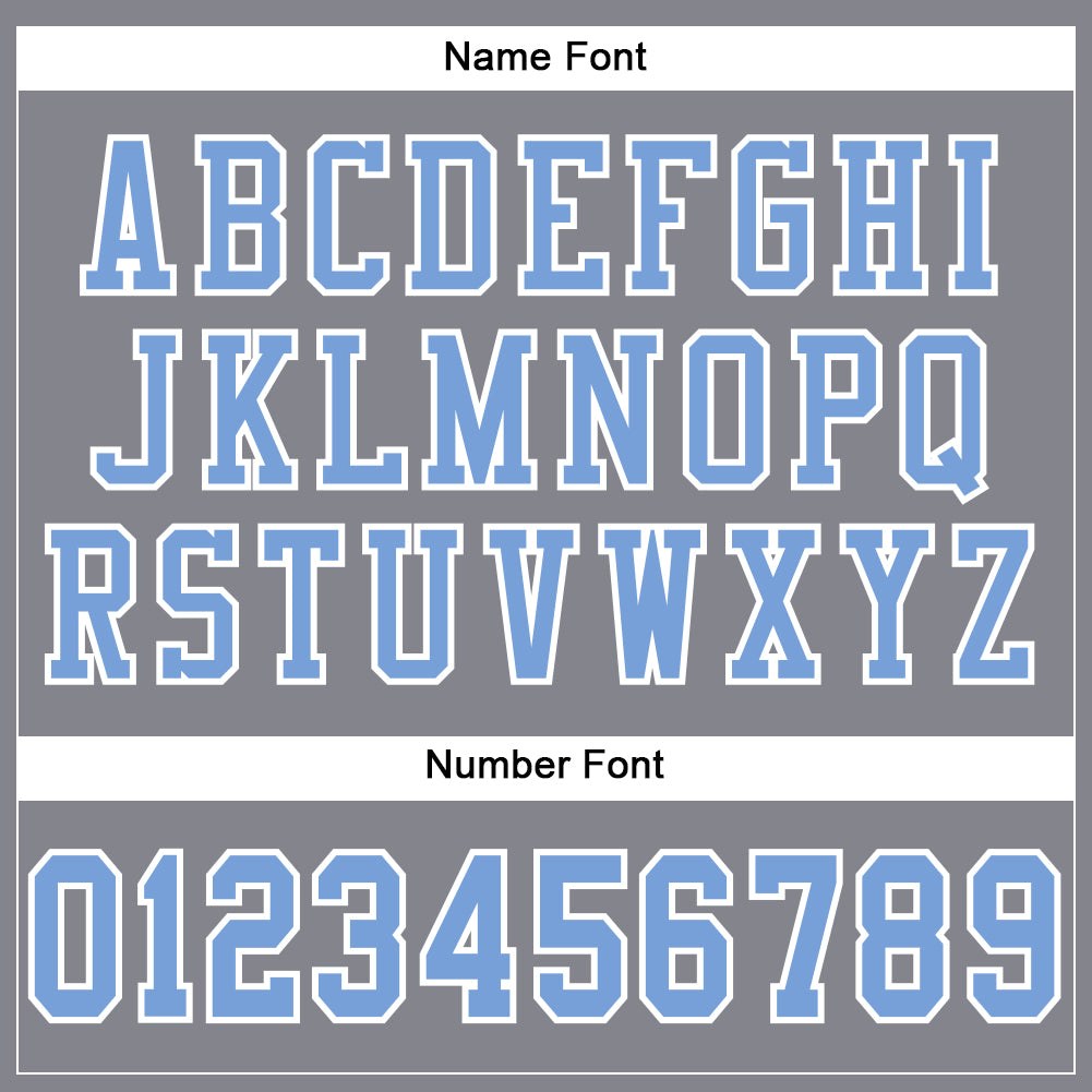 Custom Light Gray Light Blue-White Mesh Authentic Football Jersey photo 2