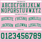 Custom Light Pink Kelly Green-White Authentic Throwback Basketball Shorts photo 2