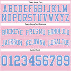 Custom Light Pink Light Blue-White Authentic Throwback Basketball Shorts photo 2