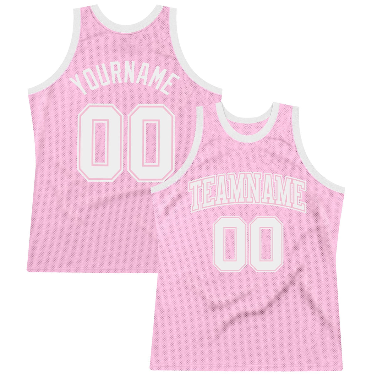 Custom Light Pink White Authentic Throwback Basketball Jersey photo 1