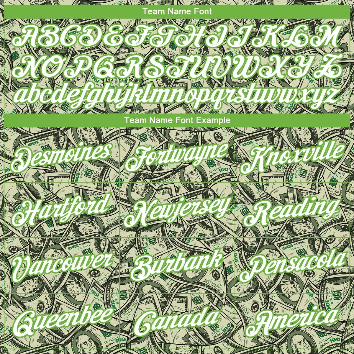 Custom Green White-Neon Green Dollar 3D Pattern Long Sleeve Performance T-Shirt photo 2