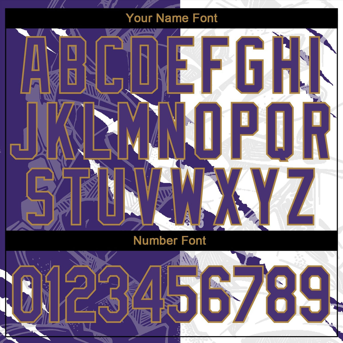 Custom Graffiti Pattern Purple-Old Gold Scratch 3D Long Sleeve Performance T-Shirt photo 4