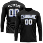 Custom Black White-Royal Long Sleeve Performance T-Shirt photo 2