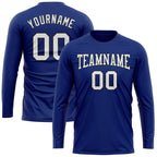 Custom Royal White-Black Long Sleeve Performance T-Shirt photo 2