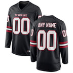 Custom Black White-Cardinal Long Sleeve Authentic Football Jersey