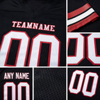 Custom Black White-Cardinal Long Sleeve Authentic Football Jersey detail