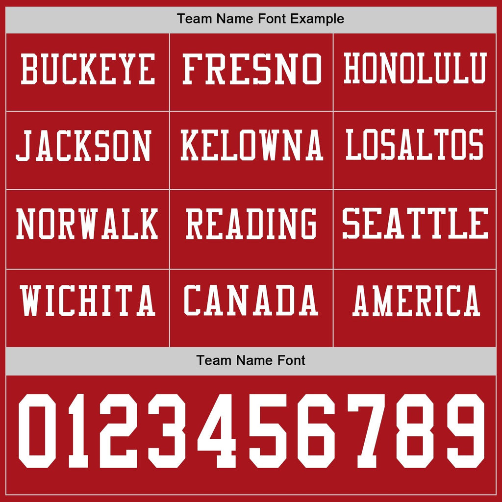 Custom Red White Long Sleeve Authentic Football Jersey photo 2