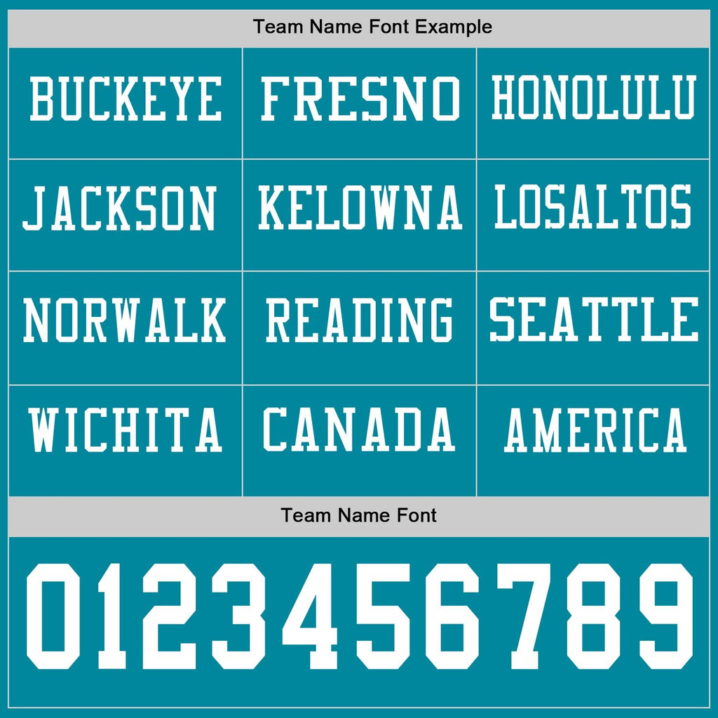 Custom Teal White Long Sleeve Authentic Football Jersey photo 2