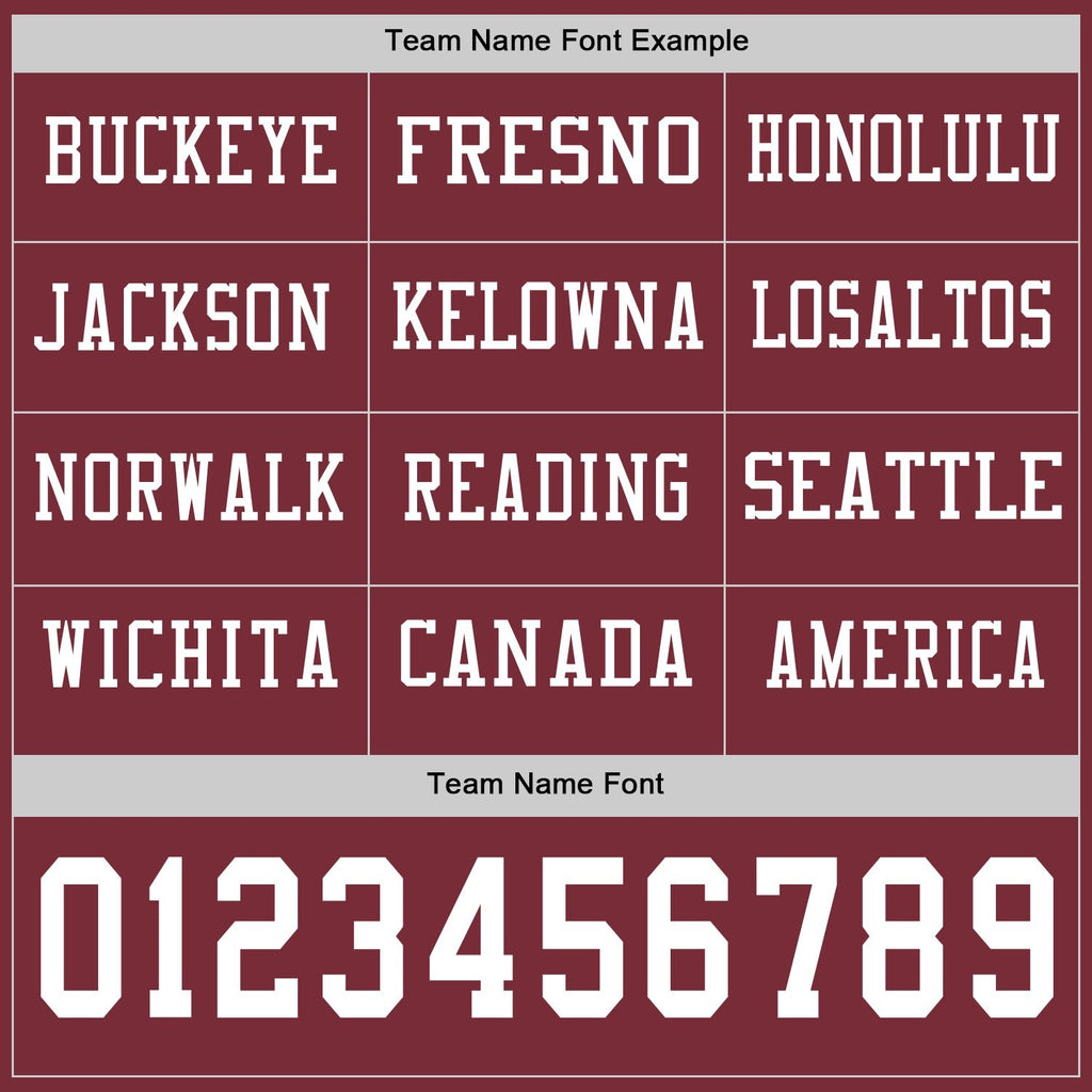 Custom Burgundy White Long Sleeve Authentic Football Jersey photo 2
