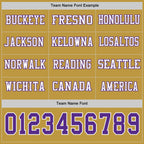 Custom Old Gold Purple-White Long Sleeve Authentic Football Jersey photo 2