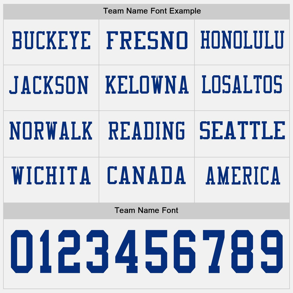 Custom White Royal Long Sleeve Authentic Football Jersey photo 2