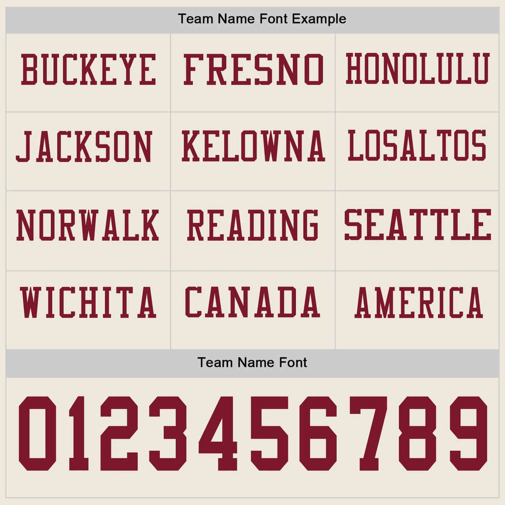 Custom Cream Crimson Long Sleeve Authentic Football Jersey photo 2