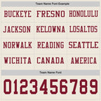 Custom Cream Crimson Long Sleeve Authentic Football Jersey photo 2