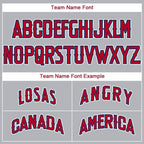 Custom Gray Red-Navy Baseball Jersey photo 4
