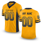 Custom Gold Navy-Powder Blue Drift Fashion Football Jersey